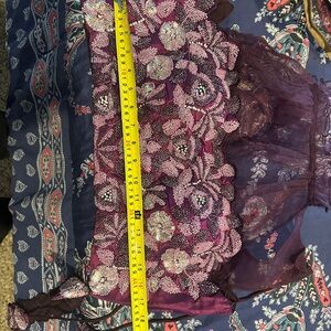 Purple Beaded Floral Top